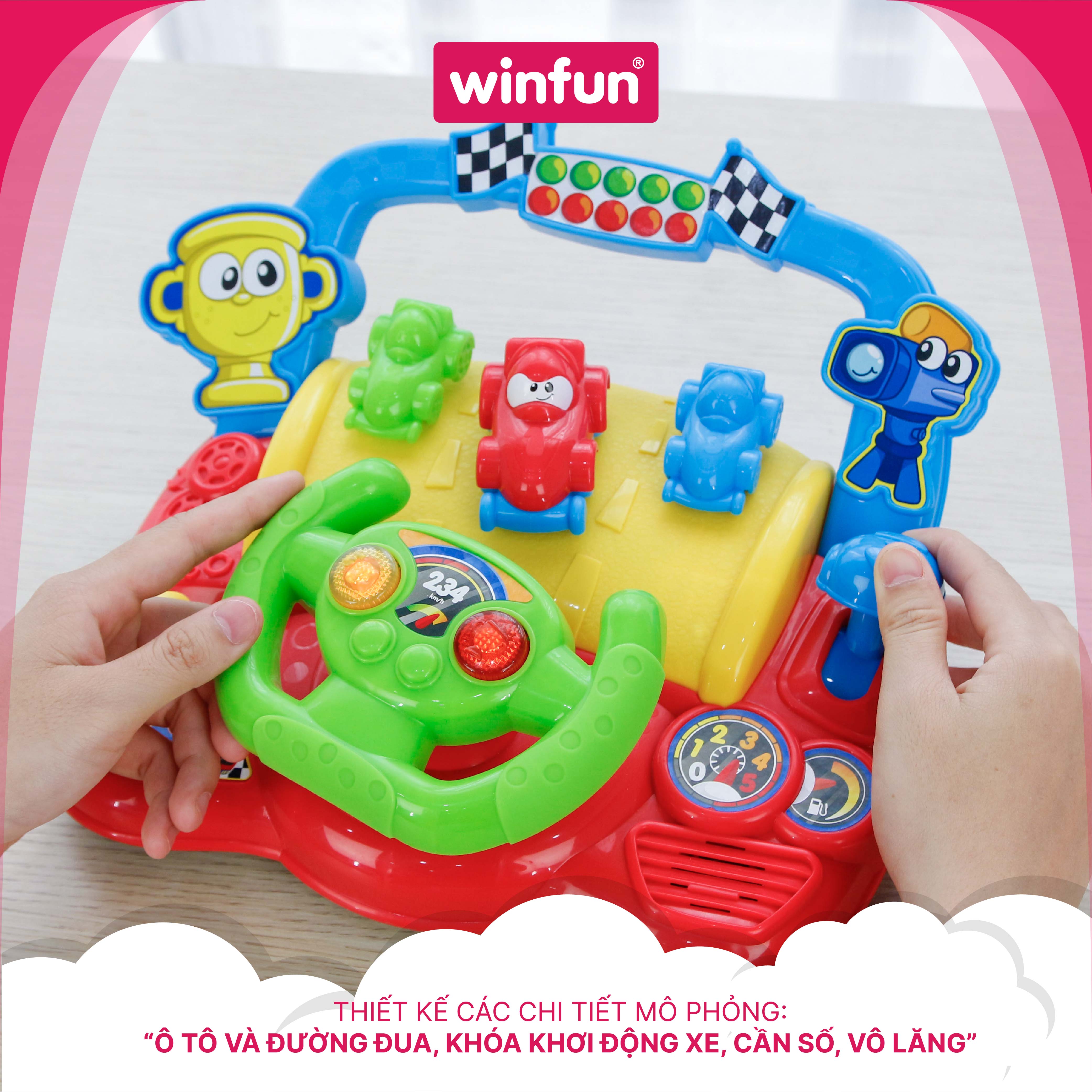 Đồ chơi vô lăng đua xe mô phỏng đường đua có âm thanh vui nhộn cho trẻ từ 12 tháng Winfun 0621-NL