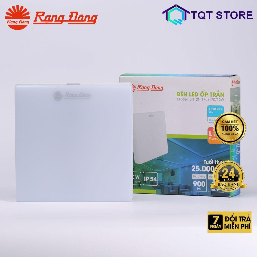 [Chính hãng] Đèn LED Ốp trần Rạng Đông, Vuông 170x170, Công suất 15W, Model: LN12 170x170/15W