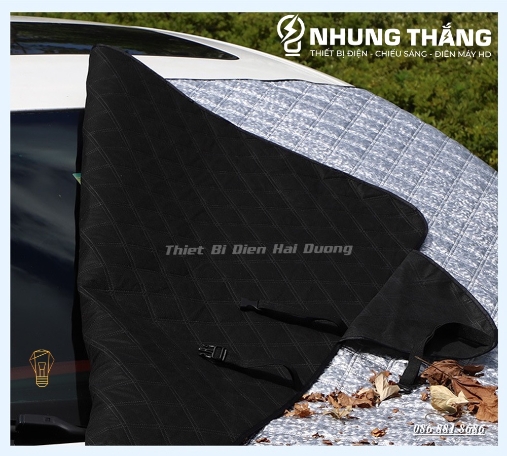 Bạt Phủ Che Nắng R-3906 - Chống Nóng,Cách Nhiệt Kính Lái , Phủ Gương Ô Tô Xe Hơi - 3 Lớp Tráng Bạc Cao Cấp - CÓ VIDEO