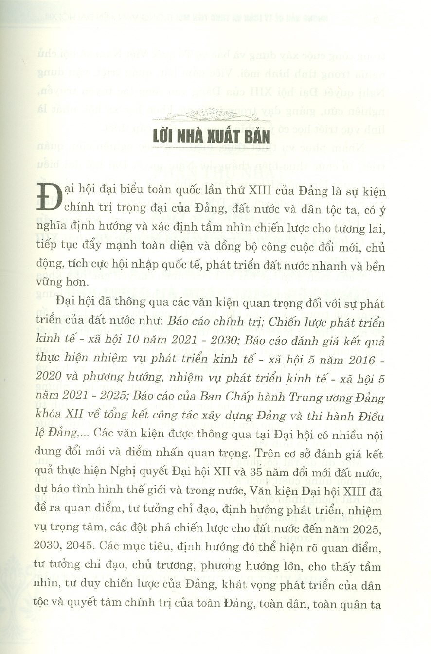 Những Vấn Đề Lí Luận Và Thực Tiễn Mới Trong Văn Kiện Đại Hội Đảng XIII Của Đảng