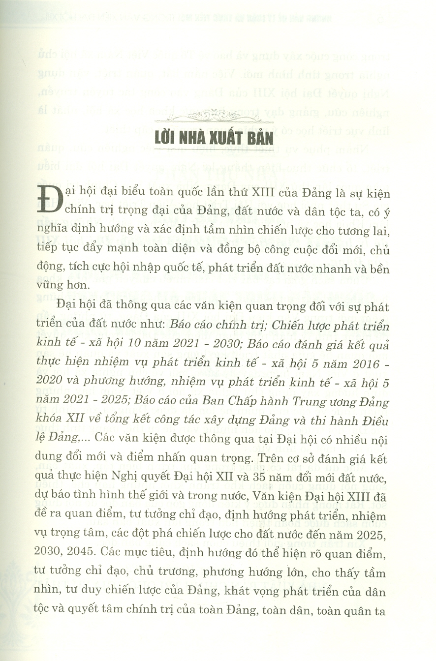 Những Vấn Đề Lí Luận Và Thực Tiễn Mới Trong Văn Kiện Đại Hội Đảng XIII Của Đảng