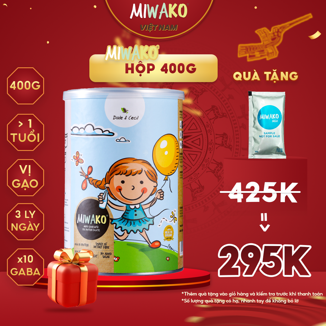 Sữa Hạt Miwako Vị Gạo Hộp 400g x 1 Hộp Chuẩn Hữu Cơ Hoa Kỳ, Tăng Cường Đề Kháng, Miễn Dịch - Miwako Việt Nam