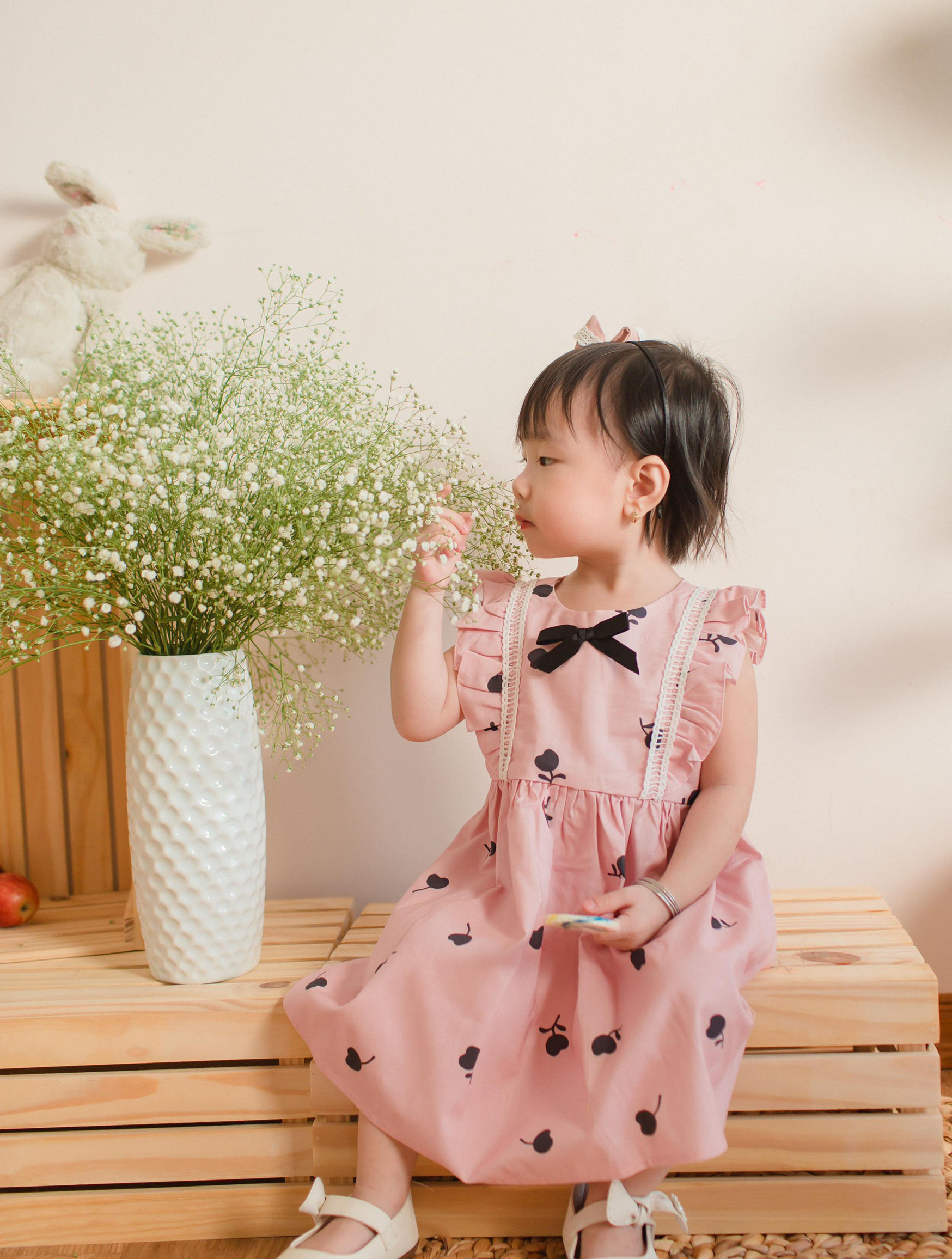 Đầm Xoè Tùng Nhún Cực Kỳ Đáng Yêu Dành Cho Bé Từ 1 Đến 6 Tuổi