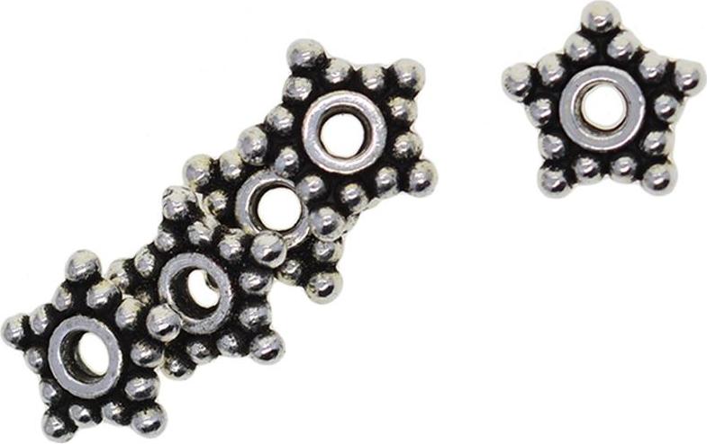 100 Máy Tính 8 Mm Bạc Tây Tạng Mạ Rời Hạt Thủ Công Ngôi Sao Hạt Trang Sức Làm Charm Phụ Kiện Cho Neckalce Vòng T