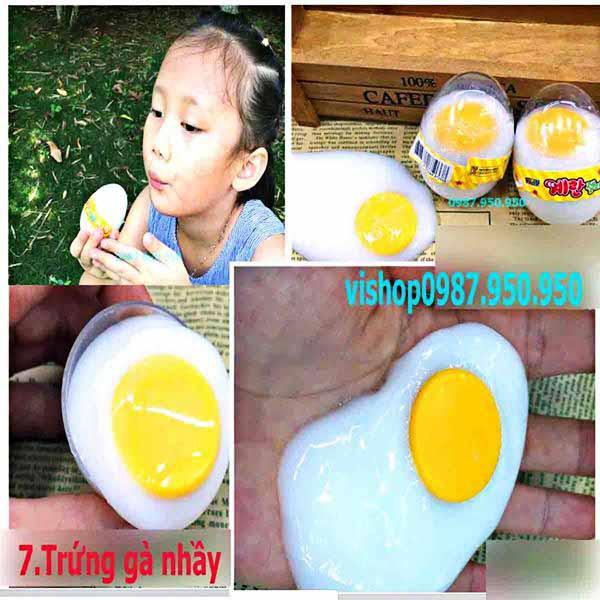 Đồ chơi GUDETAMA SLIME hình quả trứng gà trắng cực ngộ nghĩnh có lòng đỏ mochi