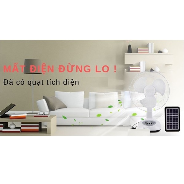 Fan tích điện năng lượng mặt trời đa năng, Không tốn tiền điện, Không có điện vẫn sạc, Thời gian sử dụng lên đến 12H, Cổng sạc USB cho điện thoại di động