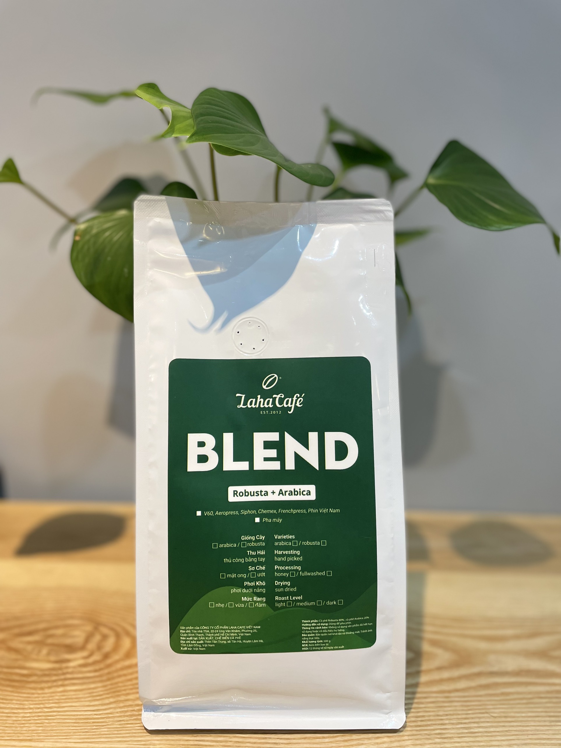 Cà Phê Nguyên Chất Laha Blend -  Arabica & Robusta - Laha Cafe - 500 gram