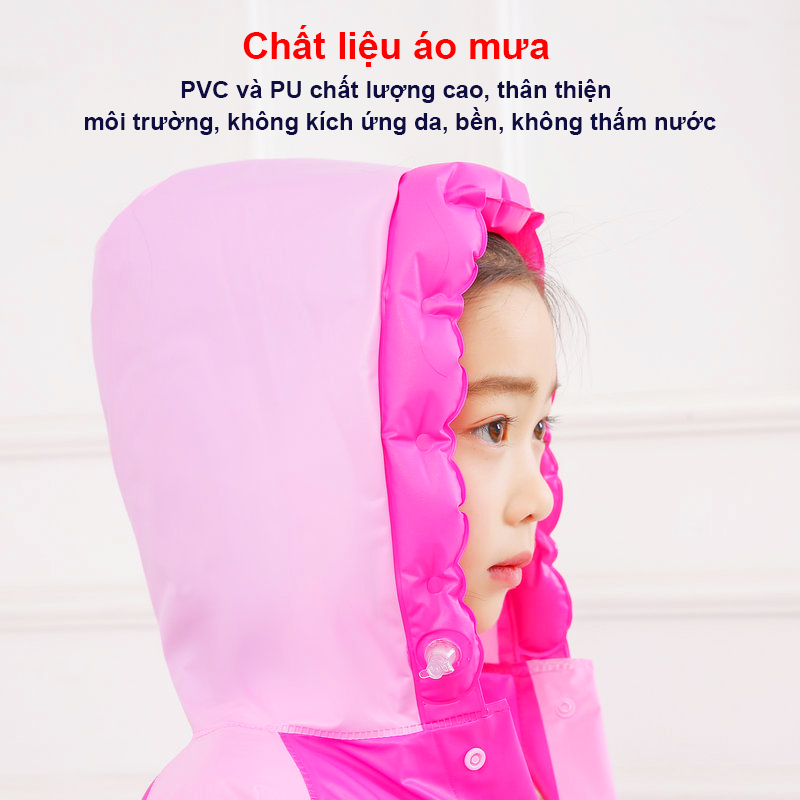 Áo mưa trẻ em hoạt hình Elsa & Peppa đáng yêu cho bé 4-10 tuổi – AM004