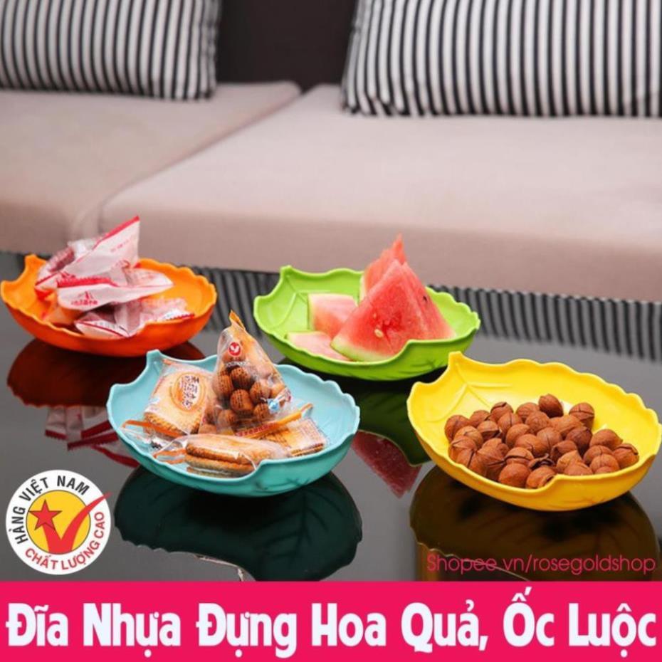 Đĩa Nhựa Đựng Hoa Quả, Ốc Luộc, Bánh Kẹo, Mứt, Đồ Ăn Vặt Loại To Hình Chiếc Lá Việt Nhật