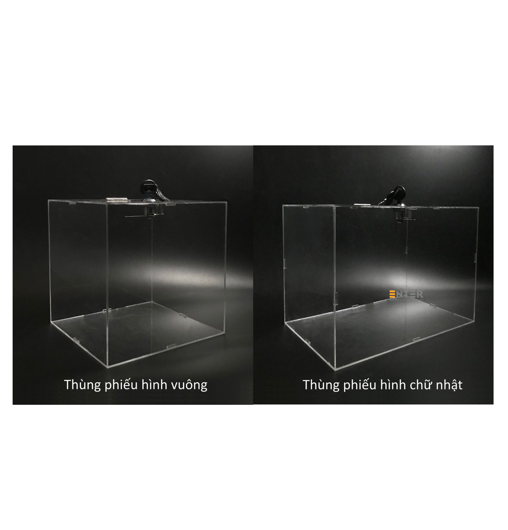 Thùng phiếu mica Enter H13 30x30x30cm 3mm