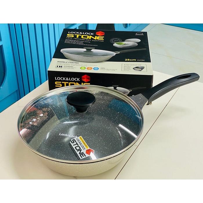Chảo Sâu Lòng Đáy Phằng Đá Stone Cao Cấp 28cm LCA6285D