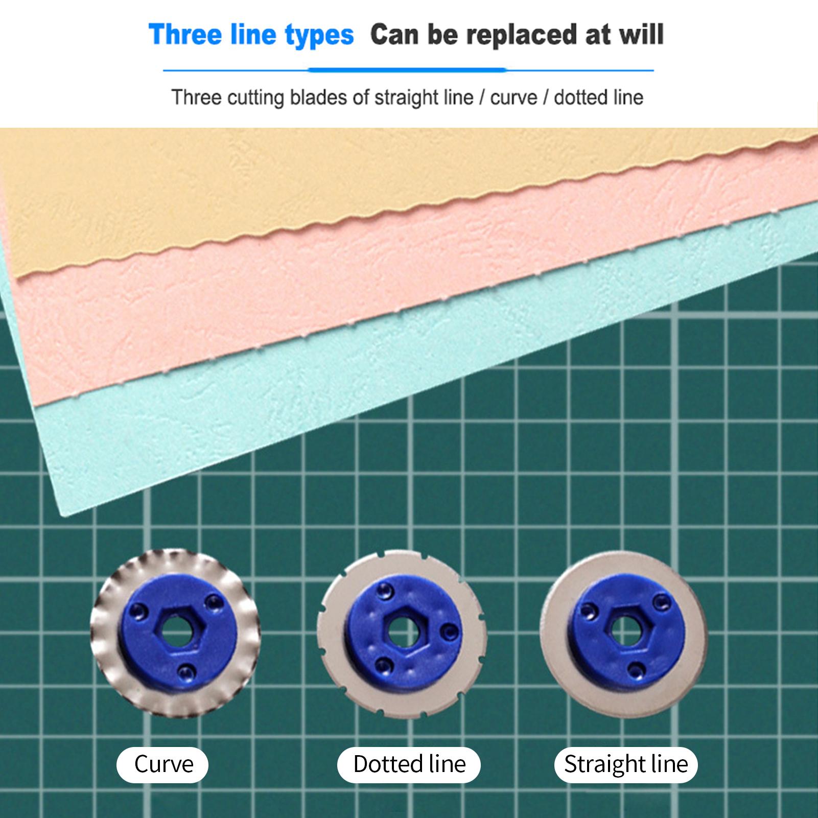 Rotary Cutter 3in1 Cutting Machine with 3pcs Replacement Blades Ergonomic Rubber Handle Rolling Cutter with Safety Lock
