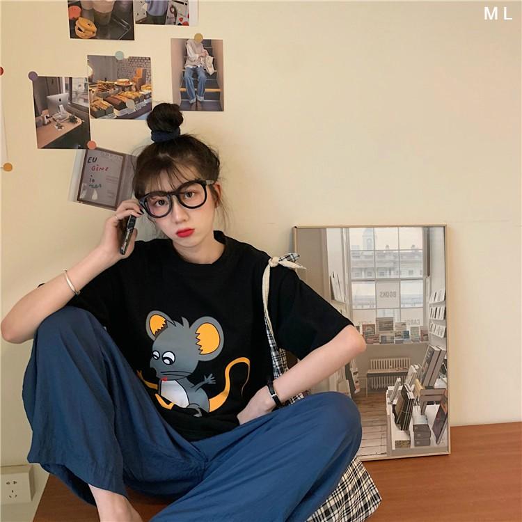 Áo thun tay lỡ form rộng in CHUỘT ulzzang couple nam nữ UNISEX