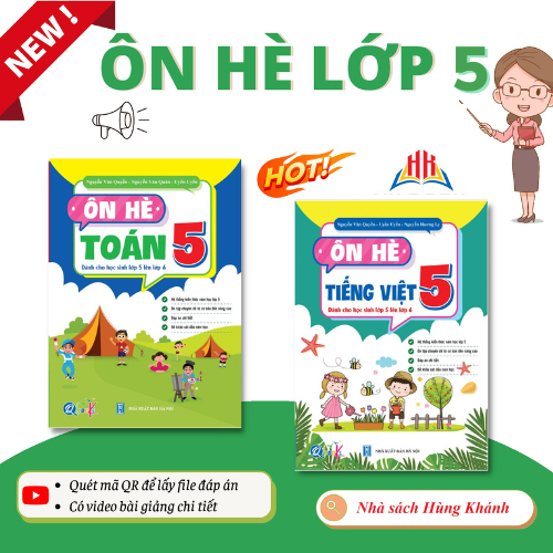 Combo Ôn Hè Toán và Tiếng Việt 5 - Dành cho học sinh lớp 5 lên 6