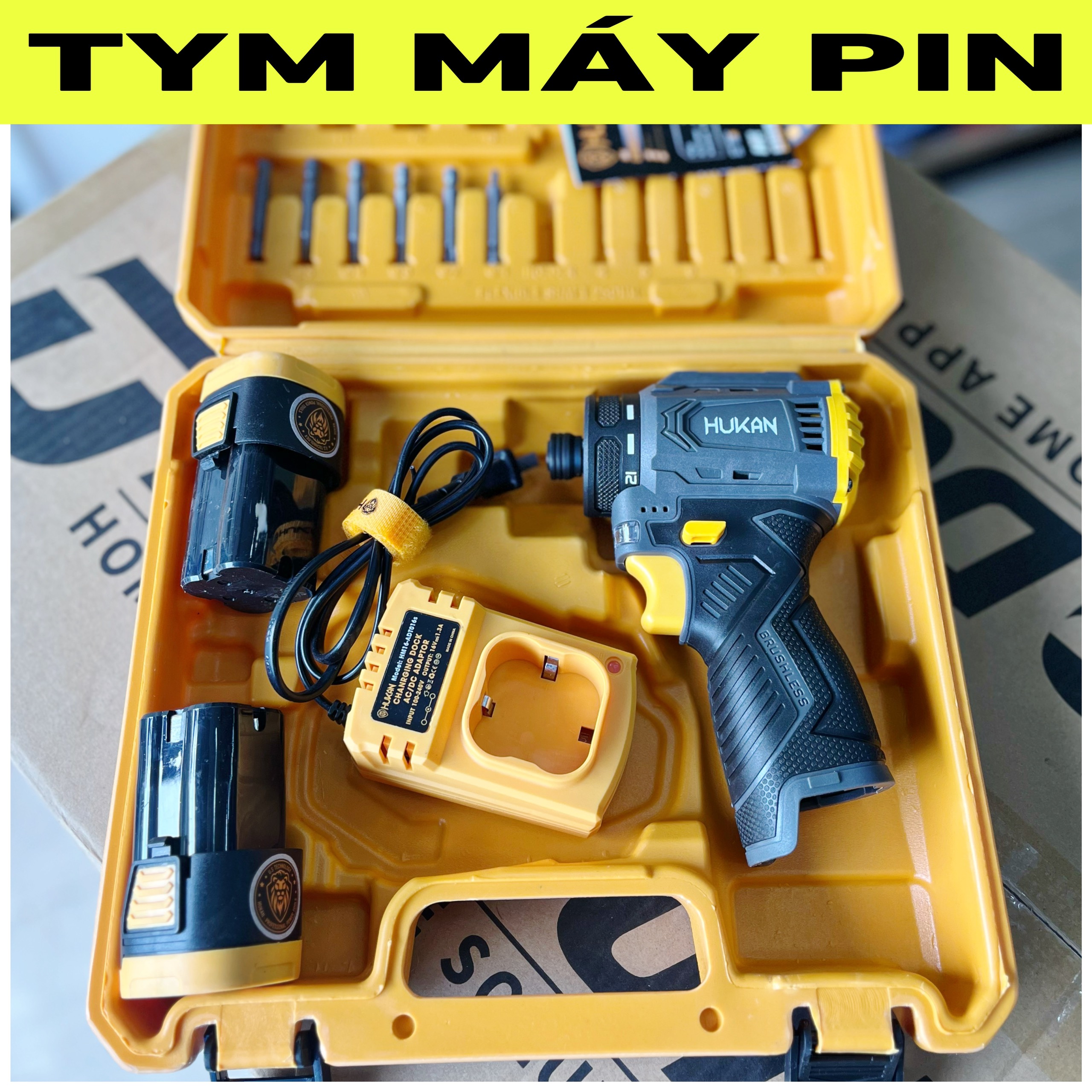 Bộ máy bắn vít cấp trượt dùng pin 16.8V HUKAN HK- CTV0345MCL – TYM MÁY PIN