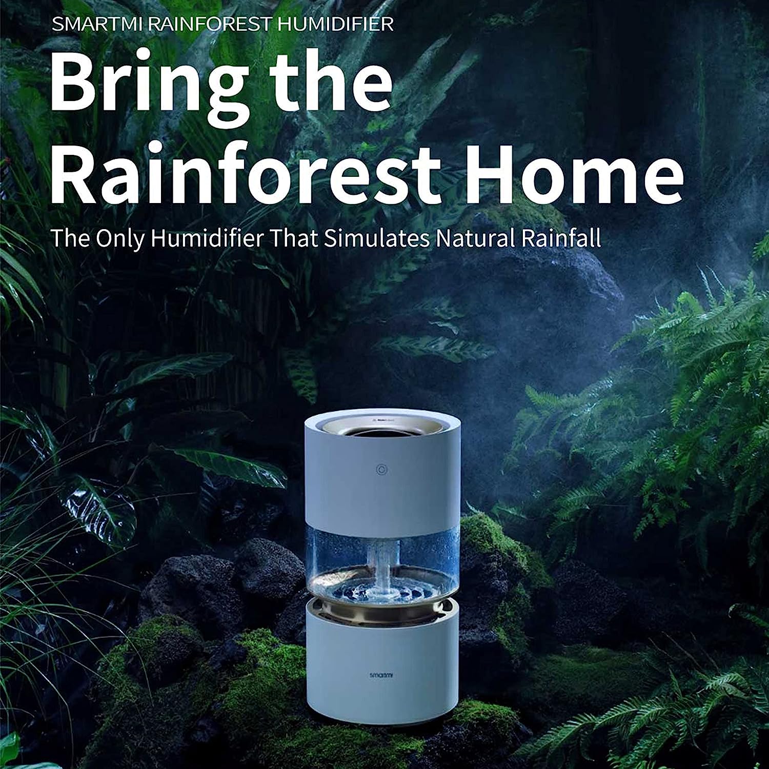 Máy Tạo Ẩm Xiaomi Smartmi Rainforest Thông Minh Tạo Ẩm Tự Nhiên, Không Tạo Sương Tự Động Làm Sạch Dung Tích 3 Lít, Kết Nối App Theo Dõi - Hàng Chính Hãng