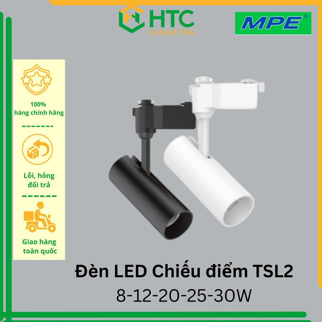 Đèn LED chiếu điểm/ rọi ray 8-12W (seri TSL2)- Thương hiệu MPE