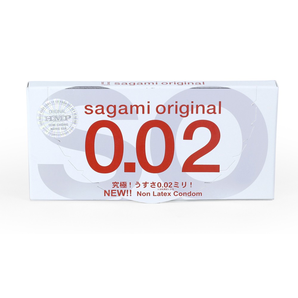 Bao cao su Sagami 002 mm siêu mỏng hộp 2 bao nhập khẩu Nhật Bản