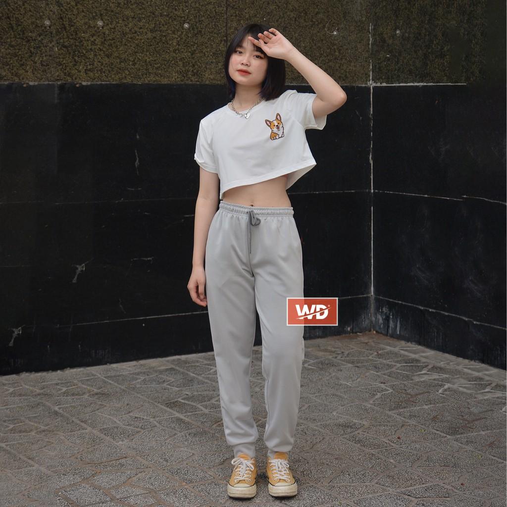 Áo Croptop nữ ngắn tay Wado dáng rộng mặc thoải mái in hình mã CR854