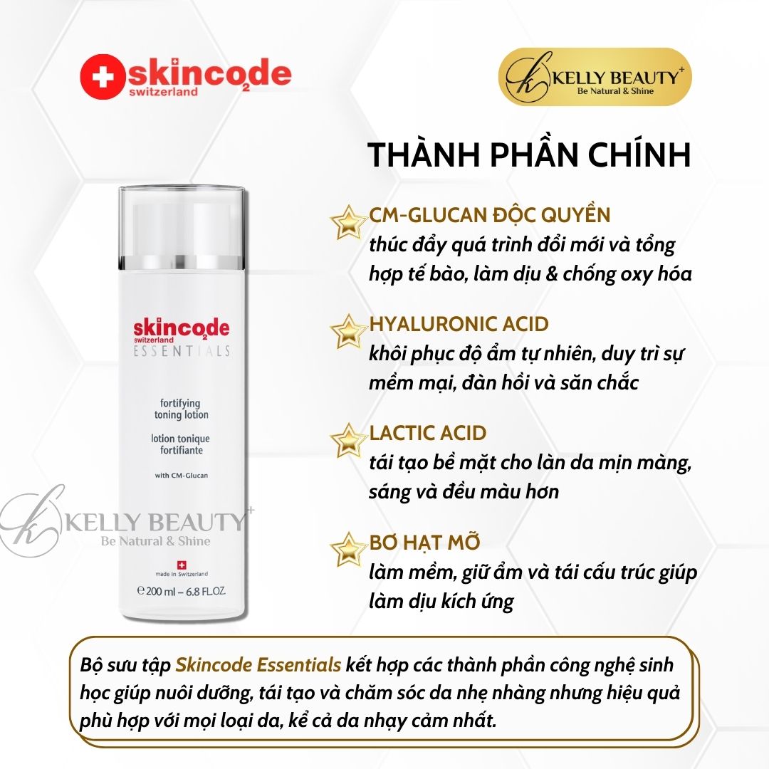 Toner Cân Bằng Da Se Lỗ Chân Lông Skincode Essentials Fortifying Toning Lotion | Kelly Beauty