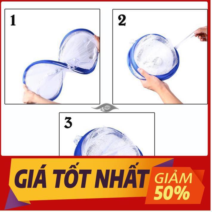 Giá phơi đồ lót tất vớ quần áo trẻ em túi giỏ vải lưới thông minh 2 tầng gấp bé xếp gọn đa năng tiện lợi