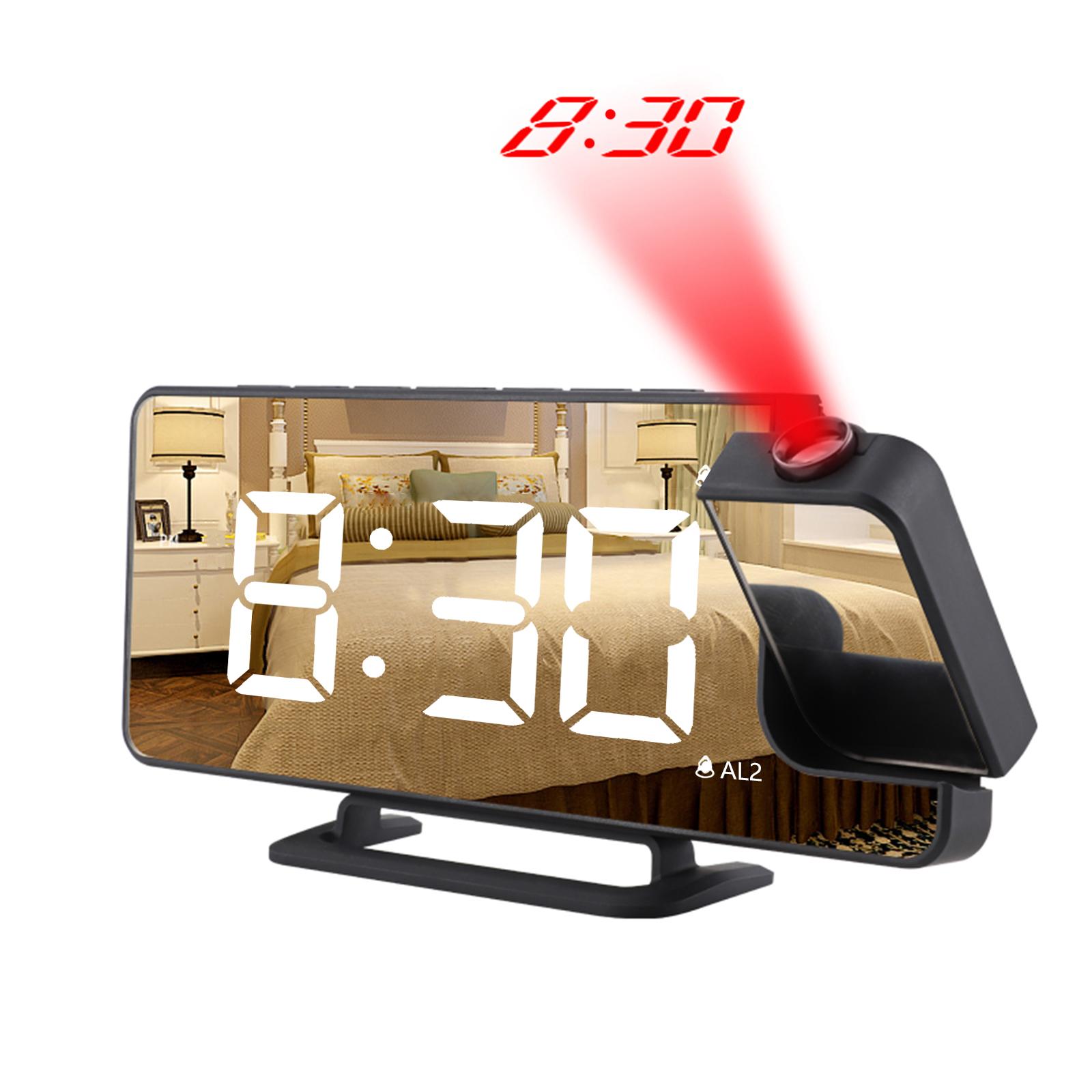 Đồng hồ báo thức TS-9210 trình chiếu kỹ thuật số LED, có chức năng Snooze, 6 Cấp độ sáng