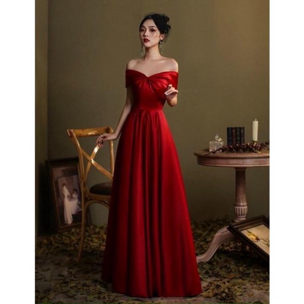 Đầm maxi mặc cưới đi bàn ivy fashion bẹt vai xoè - size M/L -MS418V đi biển dự tiệc dạo phố bigsize gợi cảm sexy