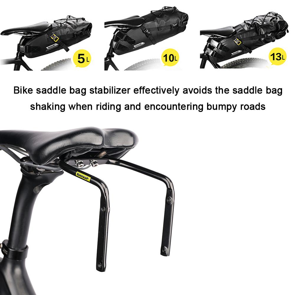 Rhinowalk Bike Saddle Bag Stabilizer Bracket Bicycle Tail Bag Mount Rear Rack AntiSway with Bottle Cage Mounting Holes