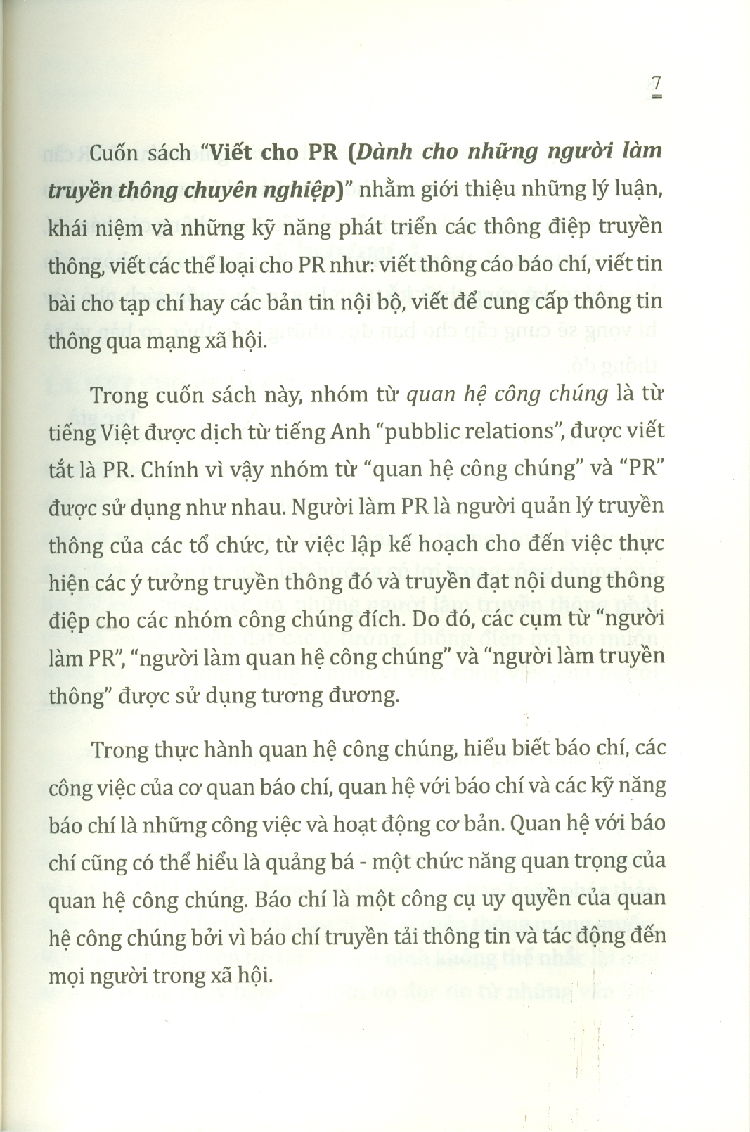 VIẾT CHO PR (Dành Cho Những Người Làm Truyền Thông Chuyên Nghiệp)