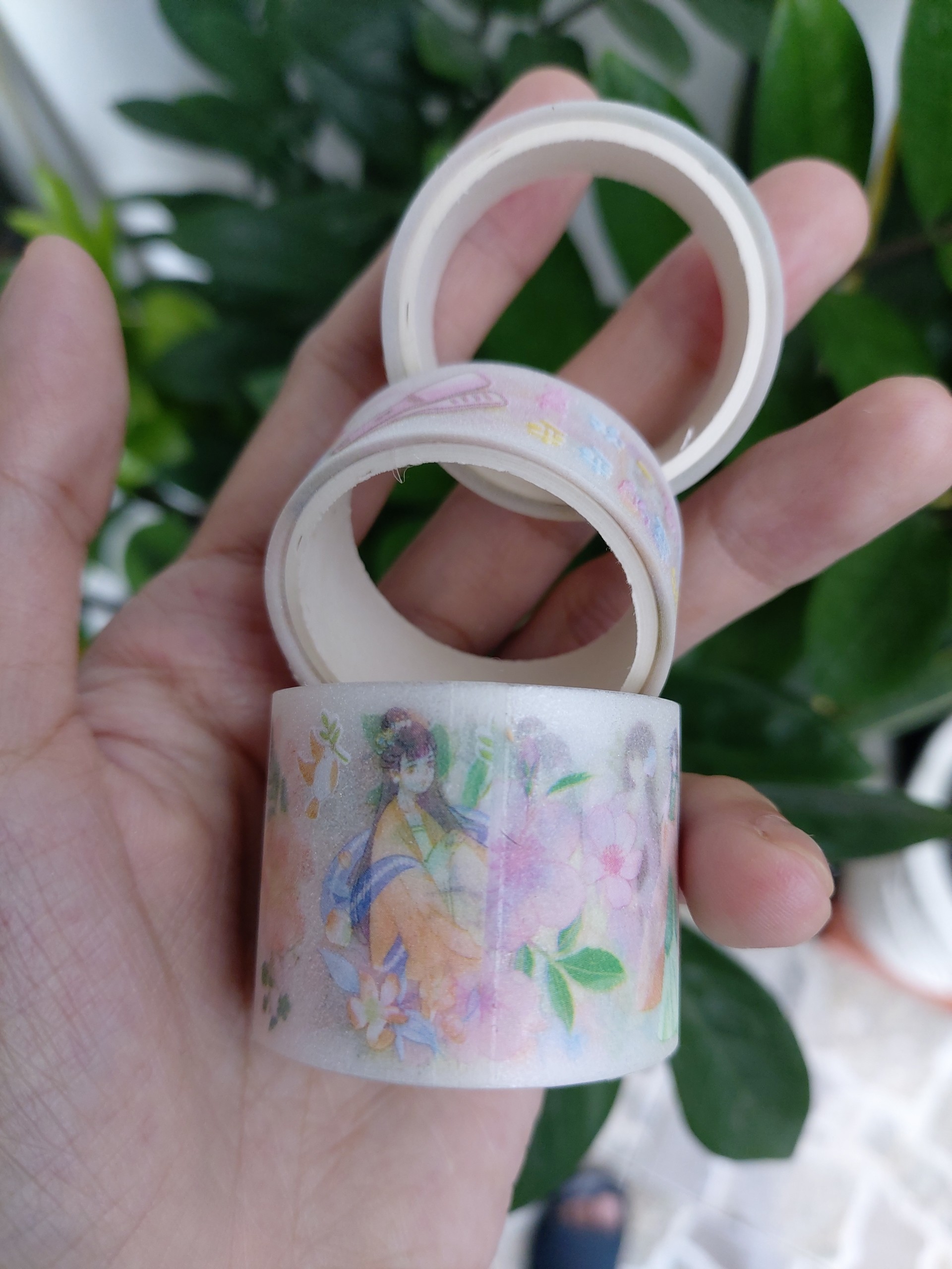 Combo 3 cuộn washi tape dán trang trí dễ thương.