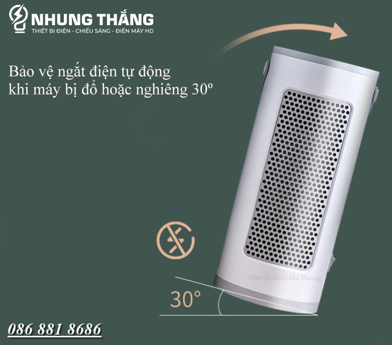 Máy sưởi Để Bàn C13,C14 Quạt Sưởi Mini - Công Nghệ Sưởi Gốm PTC-Làm Nóng Nhanh - Ion Âm - Có Điều Khiển Từ Xa - Có Video