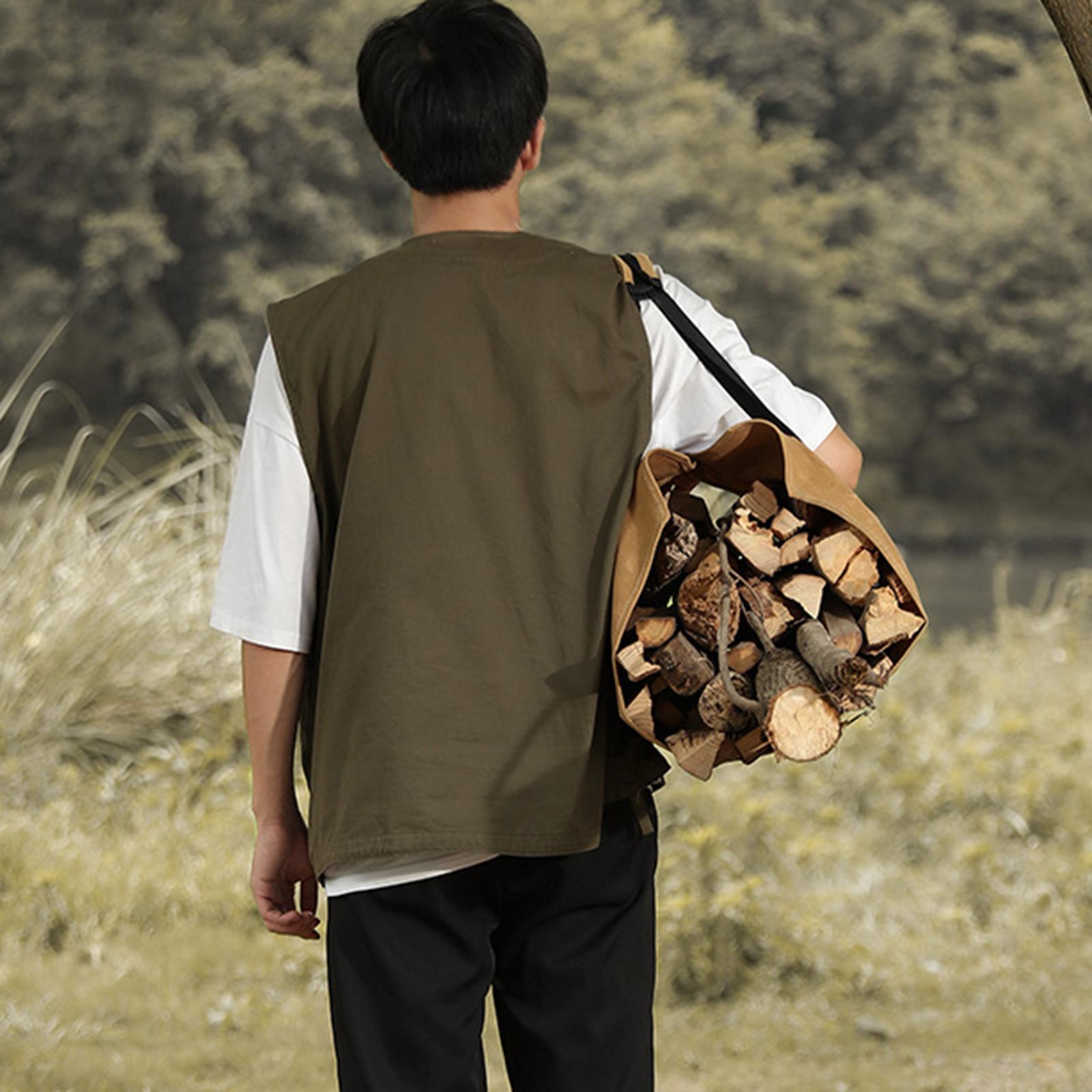 Log Tote Wood Carrying Bag Fire Wood Holder with Handles Firewood Carrier