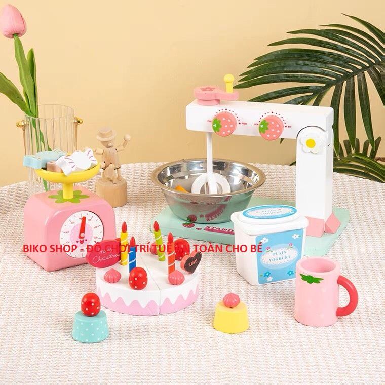 Sét trộn bột làm bánh bằng gỗ cho bé