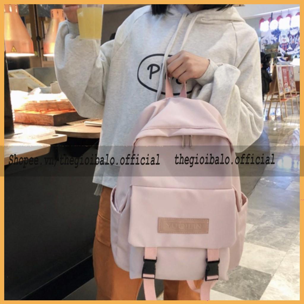 Balo cặp ulzzang basic nữ thời trang đi học đi chơi du lịch giá rẻ đựng vừa laptop canvas TRƠN | thegioibalo