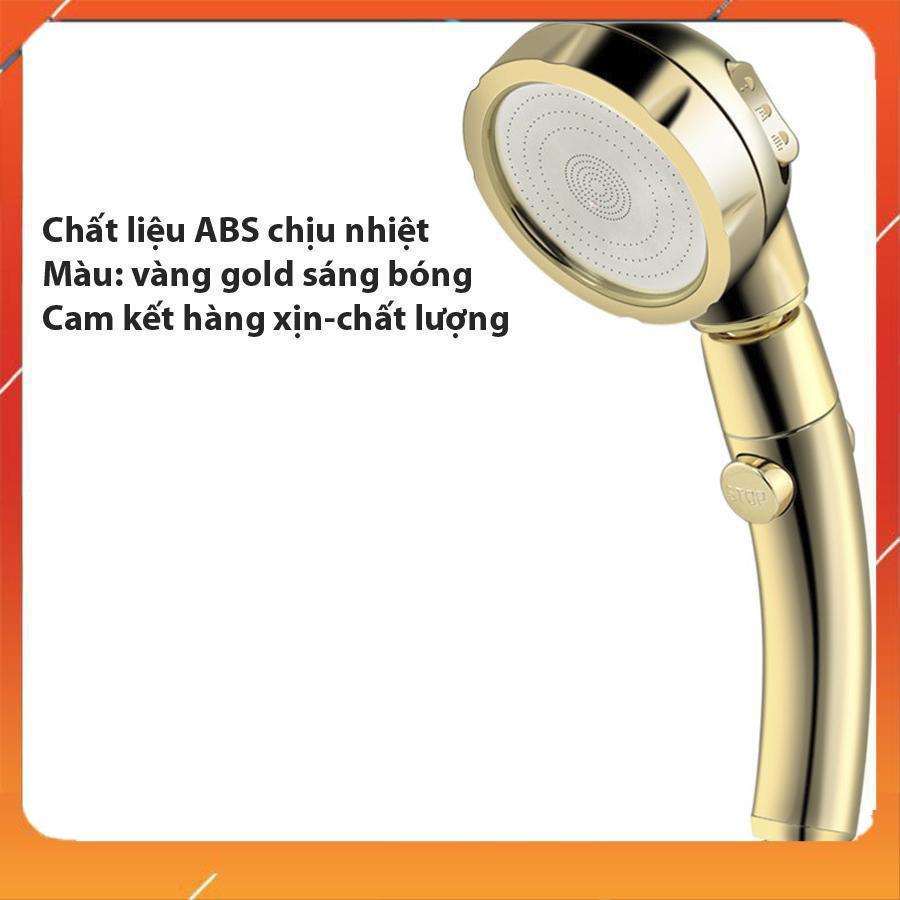 ️ Vòi Sen Tăng áp Có Nút Khóa Nước 3 chế độ Phun, Xoay 360 độ Hàng Xịn - Vàng Gold 206783