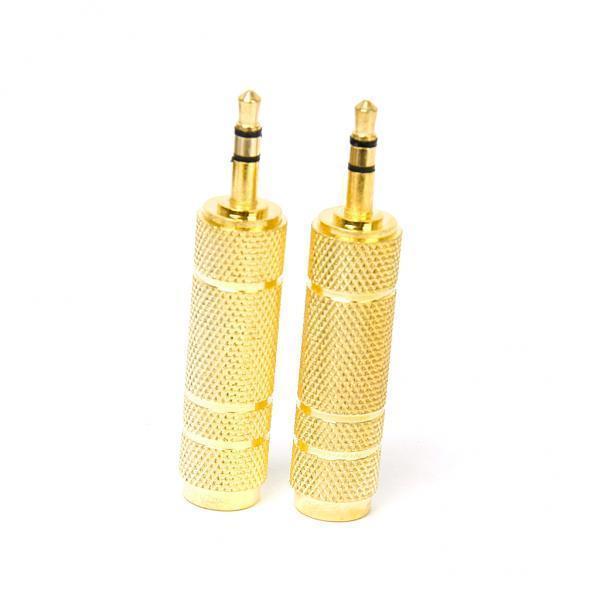 2- 2pcs 3.5mm Stereo Plug Male To 6.35mm Stereo Female Adapter Jack Audio