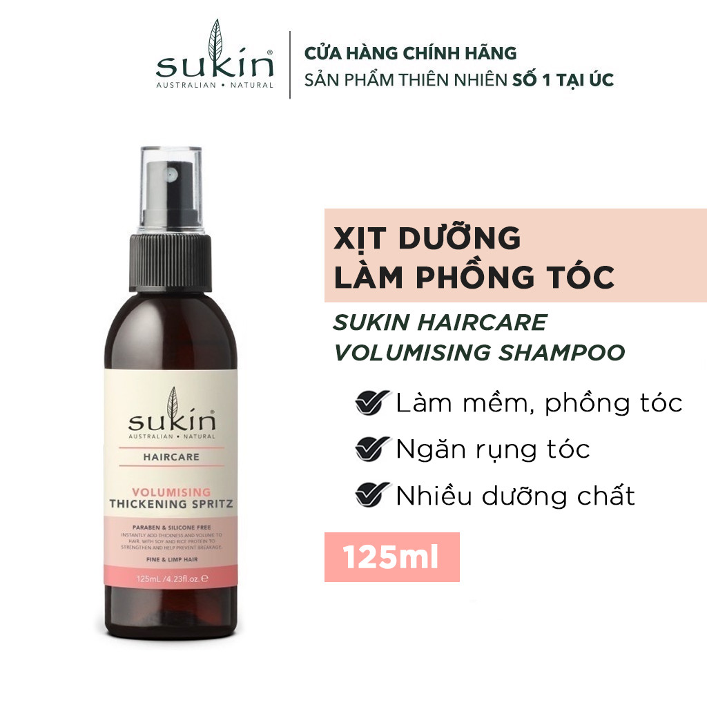 Xịt Dưỡng Tóc Làm Phồng Và Dày Tóc Sukin Volumising Thickening Spritz 125ml