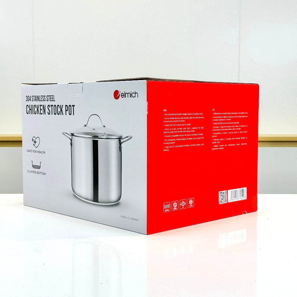 Nồi luộc gà inox 304 elmich EL-2525IN30 size 30cm