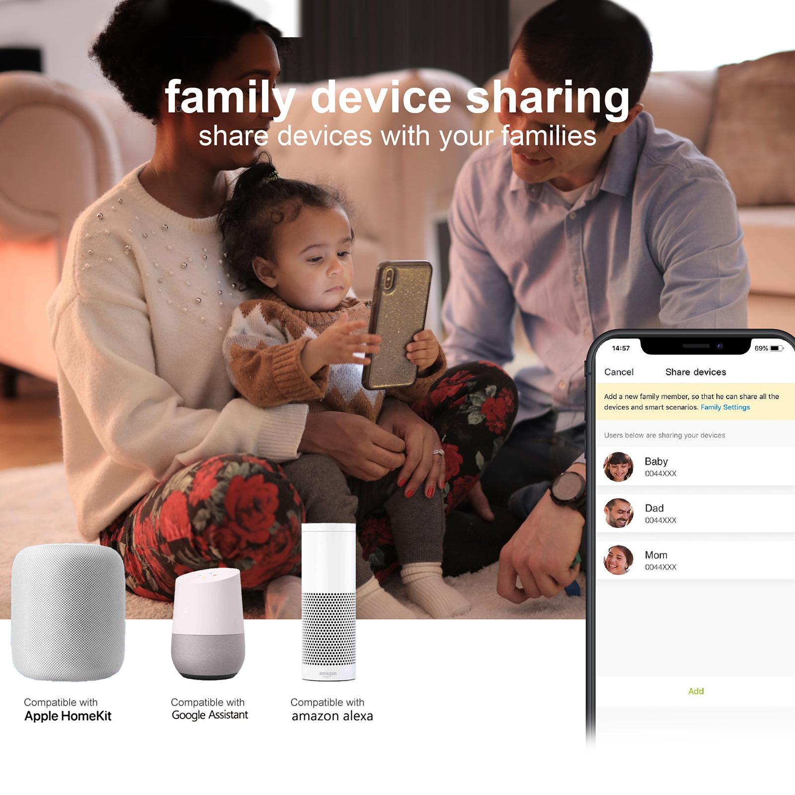2 Ố cắm điện thông minh điều khiển từ xa bằng giọng nói + wifi tương thích