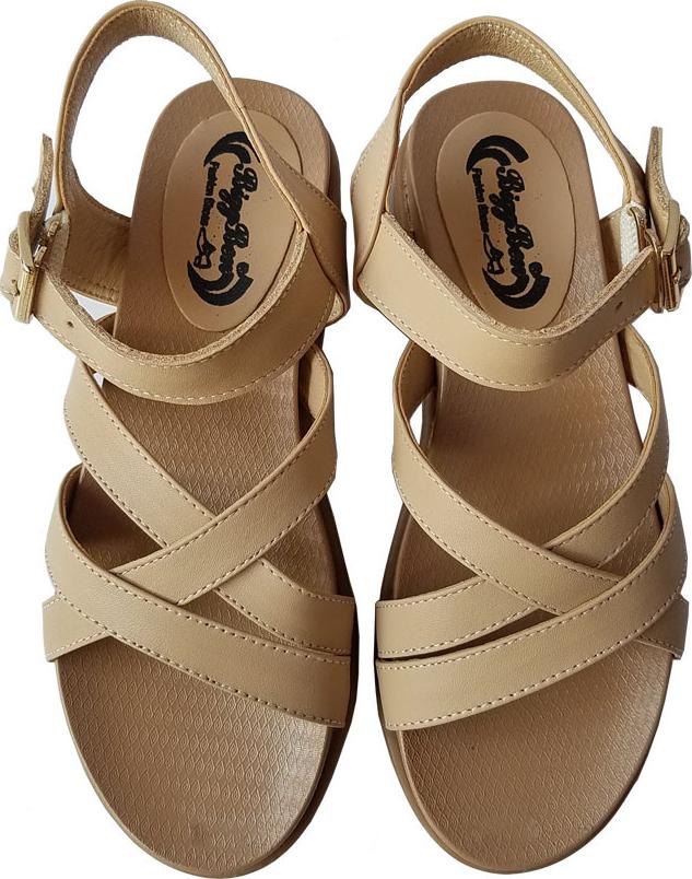 Giày Sandal Nữ Biggben Da Bò Thật Sdn62 - Kem - 39