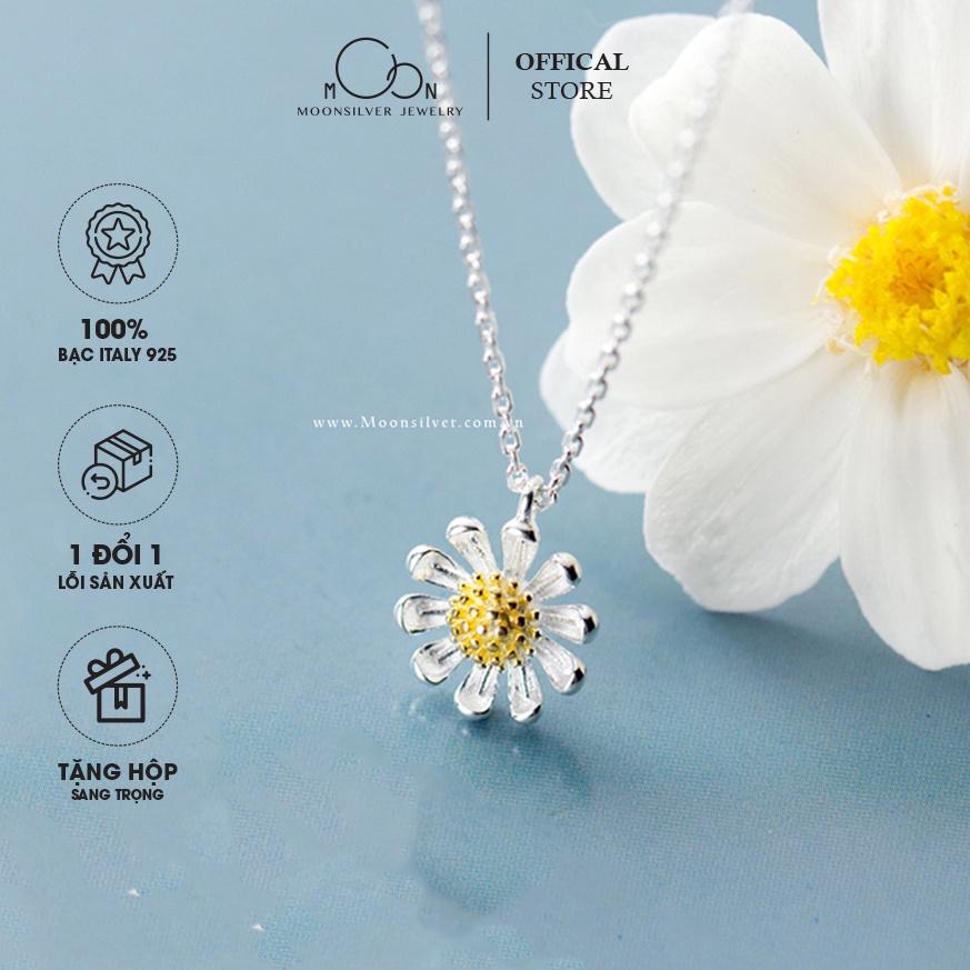 Dây chuyền bạc moonsilver vòng cổ bạc nữ hình hoa cúc họa mi xinh xắn