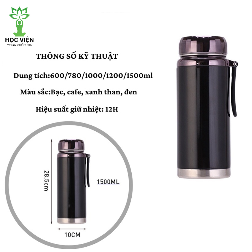 Bình Giữ Nhiệt Kim Cương 1500Ml Inox 304- YOGA QG- Chống Rỉ Set, Nắp Đậy Chặt, Giữ Nhiệt Nóng Lạnh Tốt 6- 8h, Quai Đeo Chắc Chắn, Thiết Kế Sang Trọng, Màu Sắc Thanh Lịch, Tiện Lợi, Pha Lọc Trà, Hàng Chính Hãng