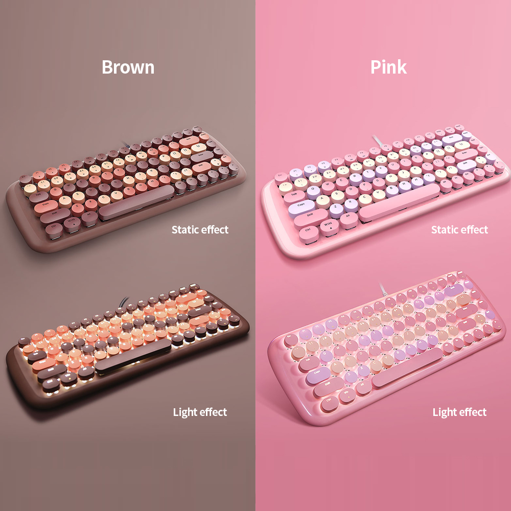 Bàn phím cơ có dây Mofii Candy M chơi game với Đèn nền trắng Công tắc xanh Các phím tắt đa phương tiện