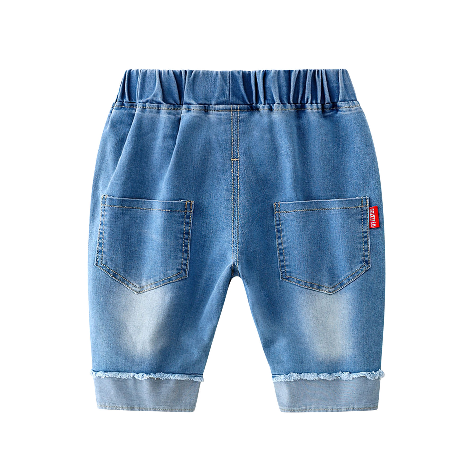 Quần lửng jean bé trai 27Kids WELLKIDS Quần short đùi bò mềm lưng chun nam cho trẻ từ 2-8 tuổi BSJE2