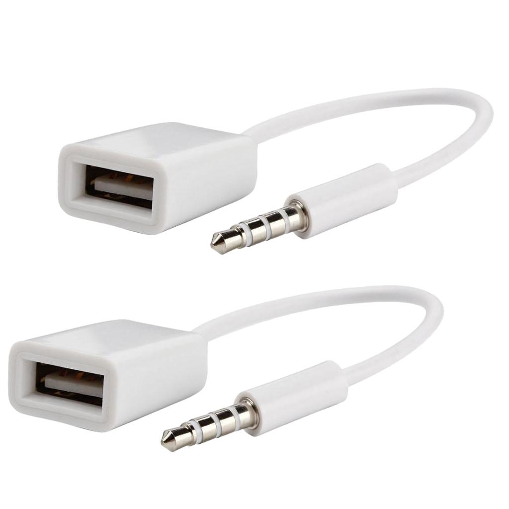 2X3.5 Mm  âm Thanh AUX Cắm Đực Sang USB 2.0 Female OTG Adapter Cáp Chuyển Đổi Cho Chơi Nhạc Với Ổ U T