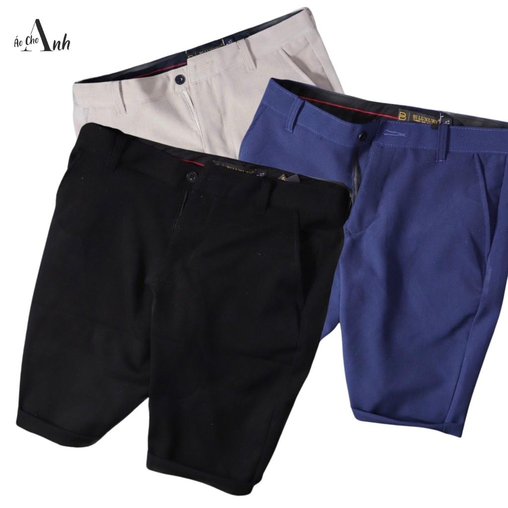 Quần short tây body chất vải co giãn mềm mại phong cách quần đùi nam vải Kate hàng chuẩn - Q007
