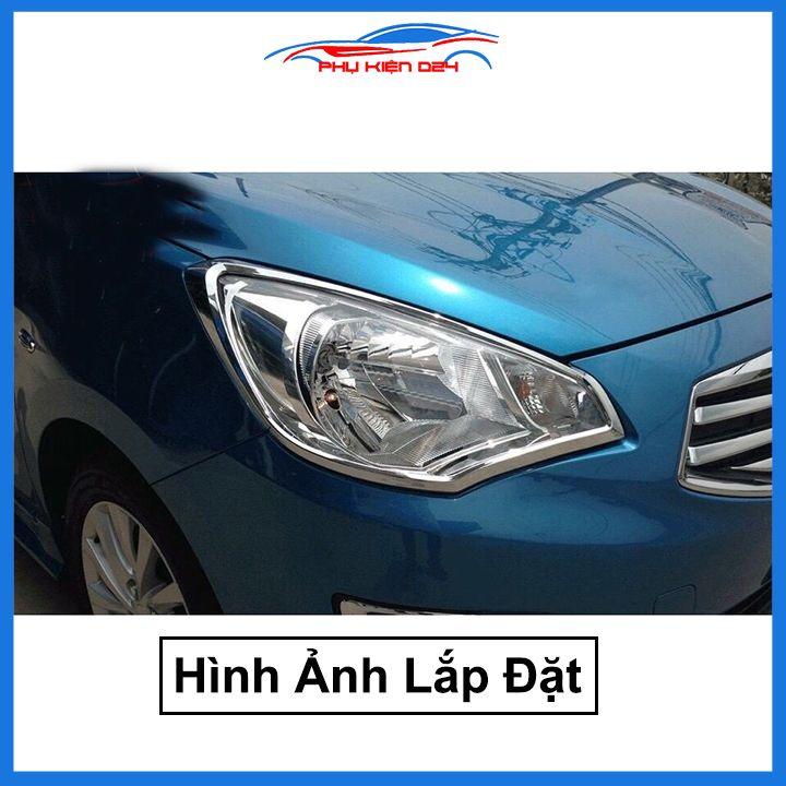 Ốp viền đèn pha hậu mạ crom Attrage 2015-2016-2017-2018-2019 chống trầy trang trí bảo vệ xe
