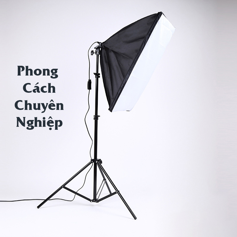 Bộ đèn studio XT5A có remote - Kèm Softbox 50x70cm, chân đèn 2m, bóng led Bulb 150W - Kit Studio công suất cao, nhiệt độ sáng chuẩn 5500K, đổi được 3 màu đèn - Chuyên dùng quay phim, chụp hình studio, livestream - Gấp gọn, di chuyển, lắp đặt dễ dàng