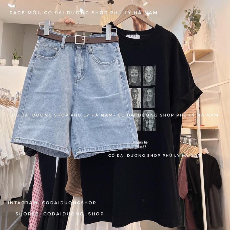Quần ngố jean kèm đai mã 6832