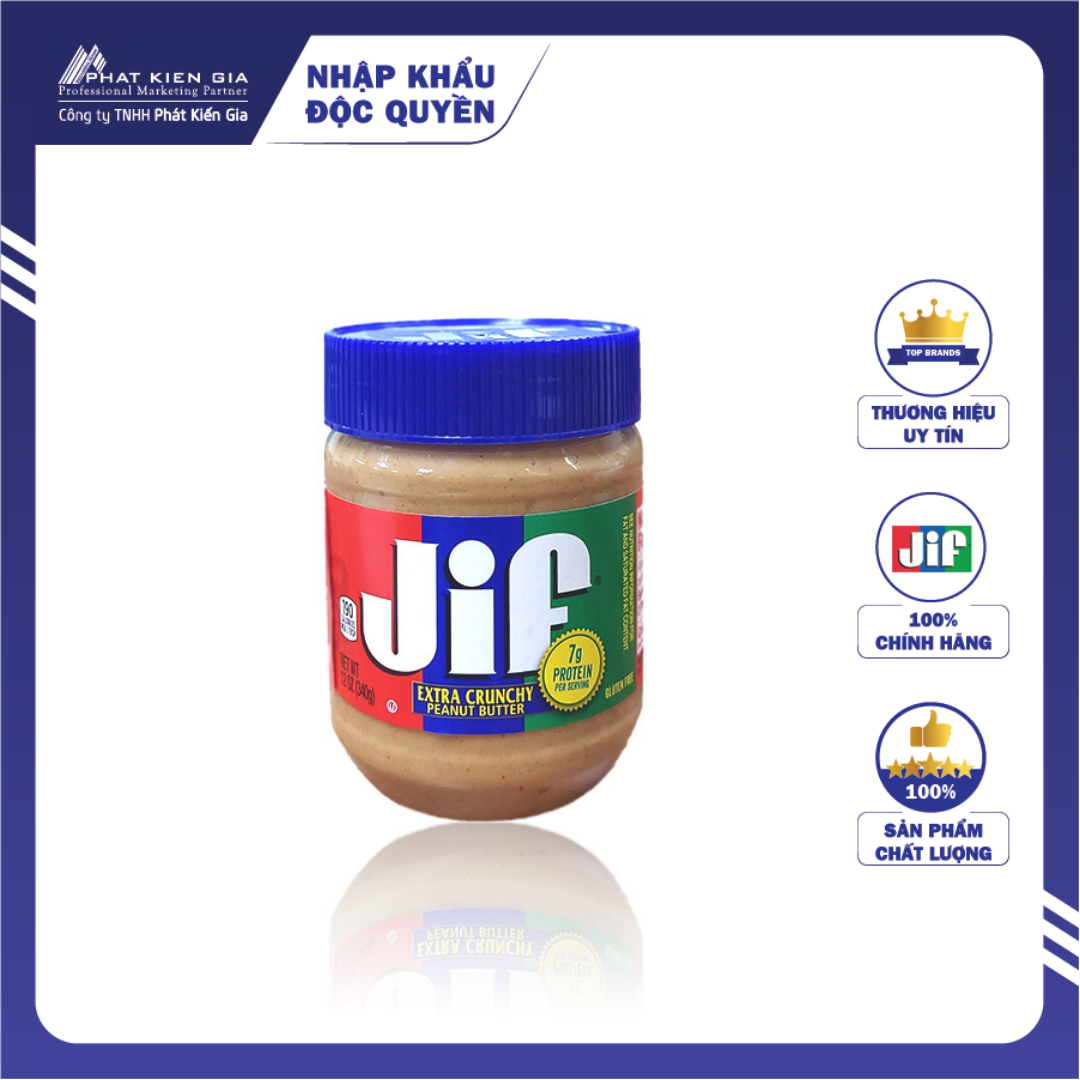 Bơ Đậu Phộng Hạt Jif 340g (Mỹ)